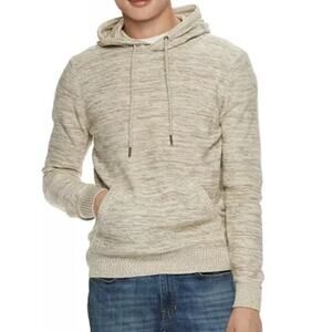 Celio Light Gray Men's Sz L Pull Over Hoodie Sweater Front Pocket & Drawstrings